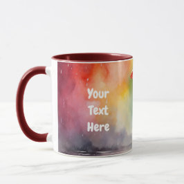 Taza Dama de color de agua lluvia con tapete de vestir 