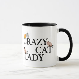 Taza Dama de gato loco divertido