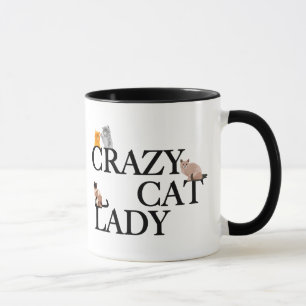Taza Dama de gato loco divertido