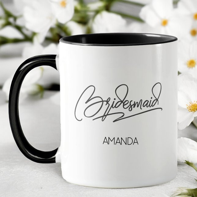 Taza Dama de honor con nombre personalizado (Personalized Bridesmaid Coffee Mug)