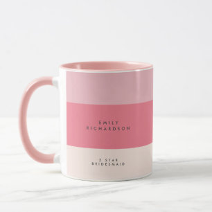 Taza Dama de honor personalizada Colorblock rosa