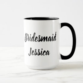 Taza Dama de honor Regalos Elegante Escritura Bodas