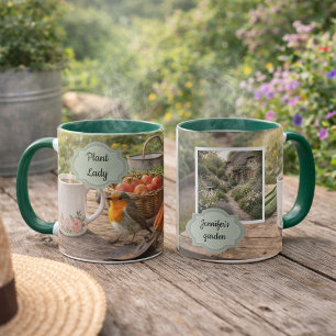 Taza Dama de la planta linda foto personal de jardinerí