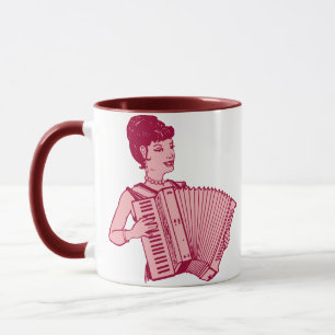 Taza Dama del acordeón retro