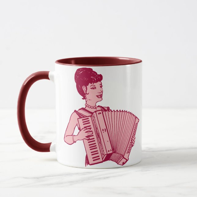 Taza Dama del acordeón retro (Izquierda)