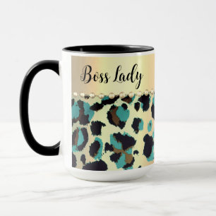 Taza "Dama del Jefe Leopardo Glam