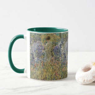 Taza Dama en un jardín de Frederick Frieseke, Arte fino