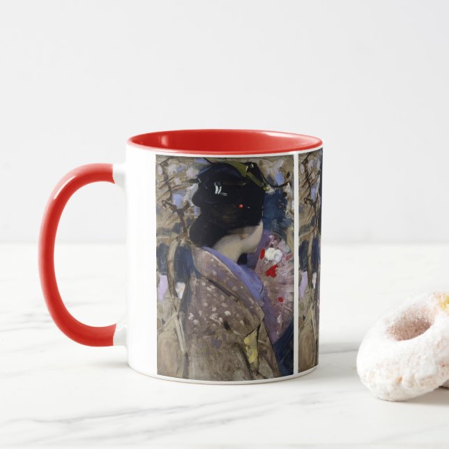 Taza Dama japonesa con ventilador de George Henry (Con donut)