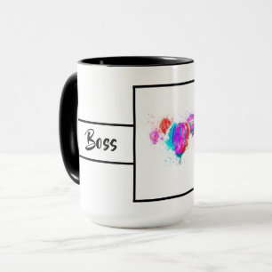 Taza Dama Jefa Moderna Blanca Tocador de Globo 15oz