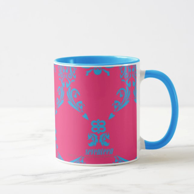 Taza Damasco Aguamarina-Magenta (Derecha)