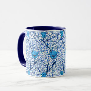 Taza Damasco del tulipán de Nouveau del arte, azul de