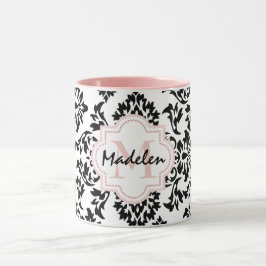 Taza Damasco lindo personalizado monogramed