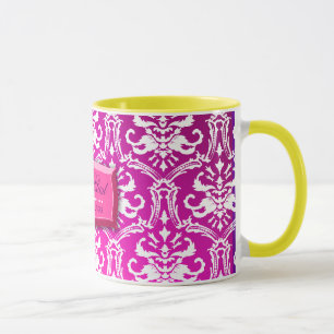 Taza Damasco salvaje de la puesta del sol de la ráfaga