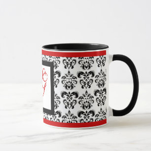 Taza DAMASK MONOGRAM, rojo