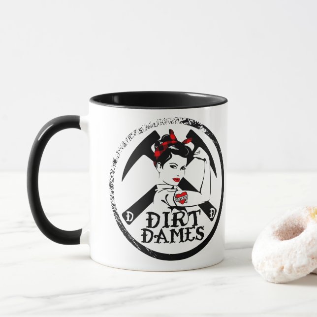 Taza Dames sucios: Rockhound, geólogo, Mug fósil (Con donut)