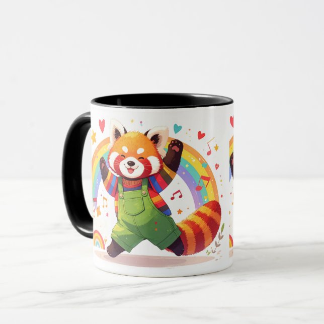 Taza Dancing Kawaii Animal with Rainbow  (Anverso izquierdo)