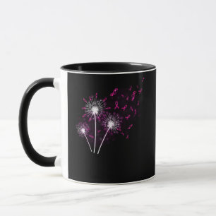 Taza Dandelion Faith Hope Love Breast Cancer Pink