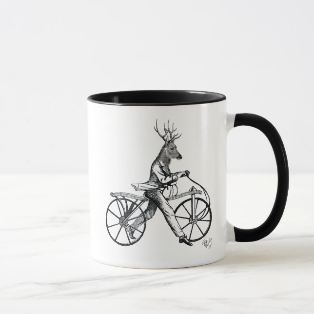 Taza Dandy Deer en bicicleta vieja (Derecha)