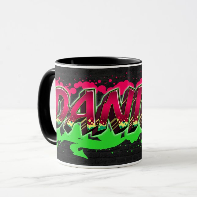 Taza Daniela Vorname Name Graffiti red green Tasse (Anverso izquierdo)