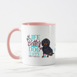 Taza Darling Brown Dachshund Dog ama A MAMÁ Cumpleaños