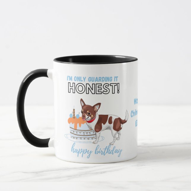 Taza Darling Chihuahua con parches Birthday DOG MOM (Izquierda)