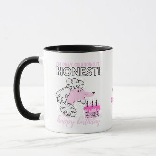 Taza Darling Pink Poodle Dog MOM's Fun Birthday