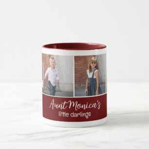 Taza Darlings personalizados de tía con 4 fotos cuadrad