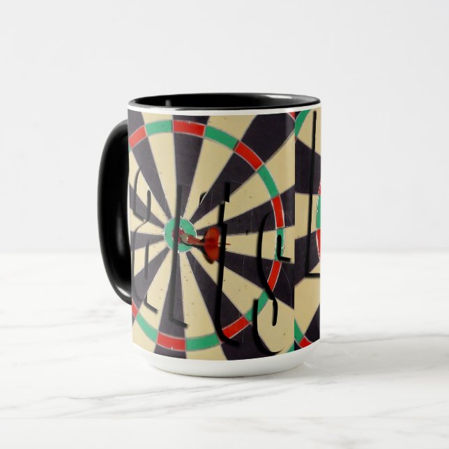Taza Dartboard Bullseye, café combinado Mug (Anverso izquierdo)