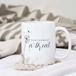 Taza Darte un Dandelion acuarela rota