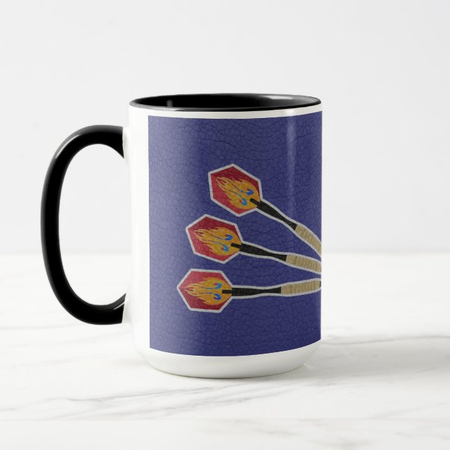 Taza Darts Three darts on Custom background personalize (Izquierda)
