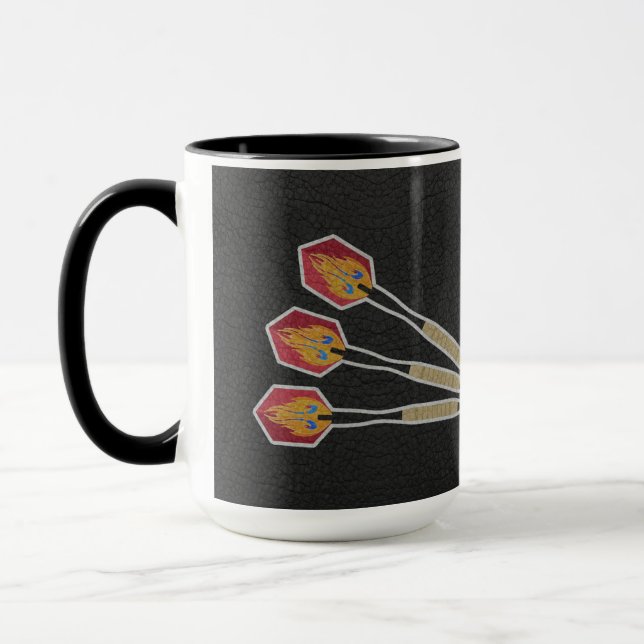 Taza Darts Three darts on Custom background personalize (Izquierda)