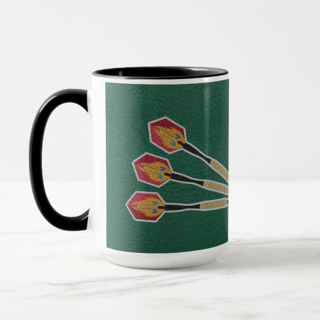 Taza Darts Three darts on Custom background personalize (Izquierda)