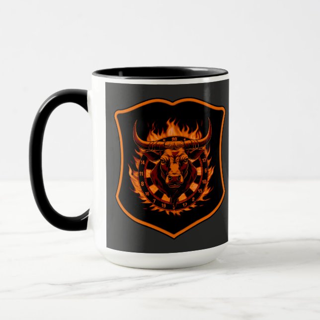 Taza Dartscheibe Wappen Stier Darts Spezialdesign (Izquierda)