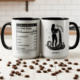 Taza Datos de nutrición del signo zodiacal Acuario