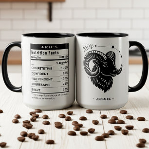 Taza Datos de nutrición del signo zodiacal Aries