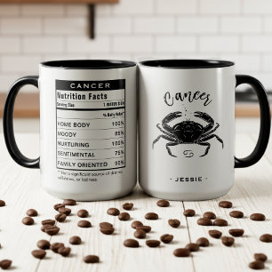 Taza Datos de nutrición del signo zodiacal Cáncer