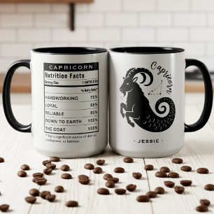 Taza Datos de nutrición del signo zodiacal Capricornio