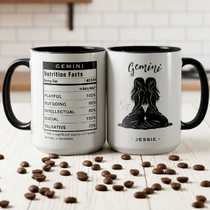 Taza Datos de nutrición del signo zodiacal Géminis