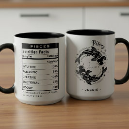 Taza Datos de nutrición del signo zodiacal Piscis