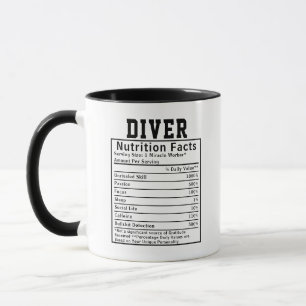 Taza Datos Nutricionales de Buzo Divertido Regalo Subac