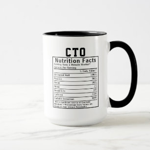Taza Datos Nutricionales Divertidos para CTO Regalo par