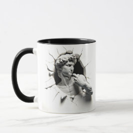Taza David 3D de Miguel Ángel mirando fuera del agujero