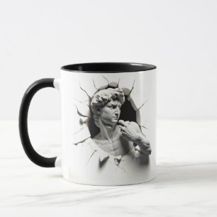 Taza David 3D de Miguel Ángel mirando fuera del agujero