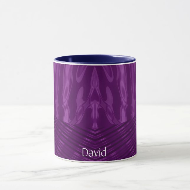 Taza DAVID ~ GLOSSY 3D Azul morado brillante (Centro)