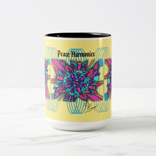 Taza de 15 onzas: Armónicos de la paz (Centro)