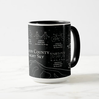 Taza de 15 oz. Marin County Night Sky negra