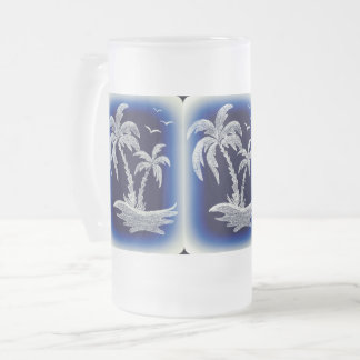 Taza de 16 onzas de alto de cristal helada con las