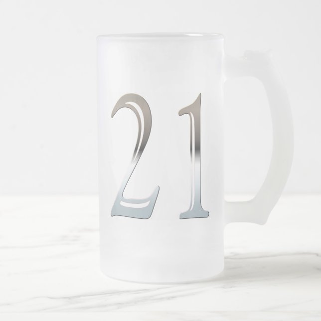 Taza de 21 vidrios esmerilados para el 21ro regalo (Derecha)