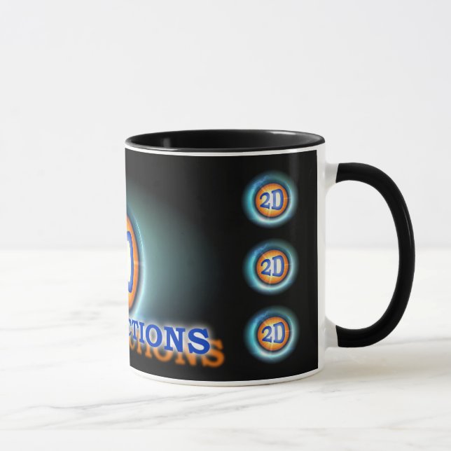 taza de a2Dproduction con la frontera anaranjada (Derecha)