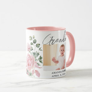 Taza de abuela de bebé de 2 fotos personalizadas